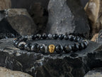 Calico Tourmaline Bracelet: 24K Gold Cat Eye Bead