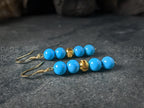 Sleeping Beauty Turquoise Earrings: 24K Gold Cat Eye Bead (6mm)