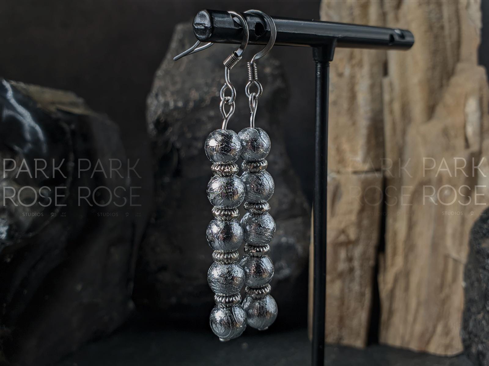 Gibeon Meteorite Earrings (6mm)