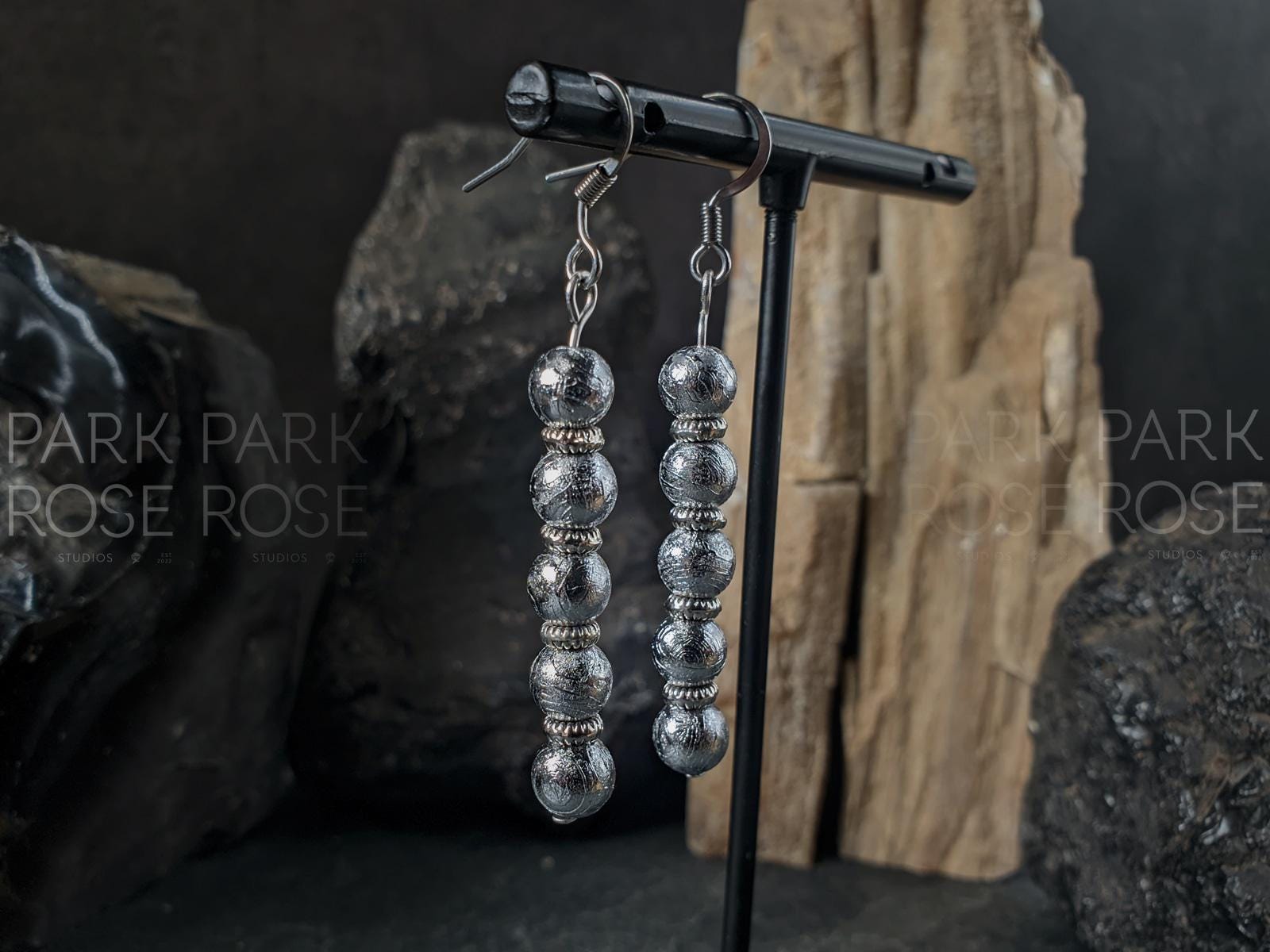 Gibeon Meteorite Earrings (6mm)