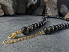 7A Gold Obsidian Gemstone Necklace: Obsidian Jewelry (10mm)