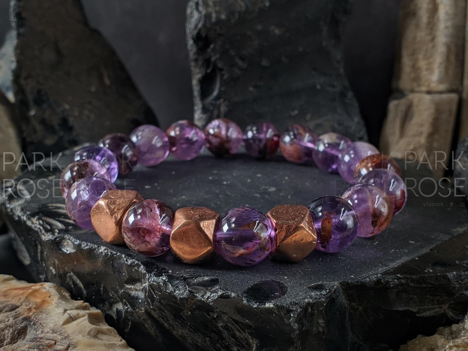 Super Seven Copper Bracelet, Auralite 23, Melody Stone (10mm)