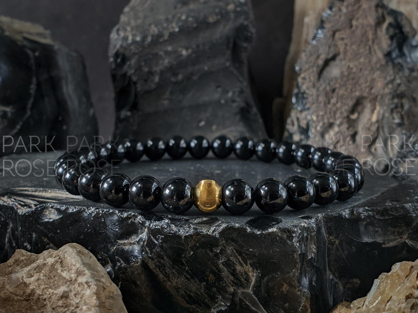 Bundle: Spinel & Moonstone Bracelet, 24K Solid Gold Cat Eye Bead (6/8mm)