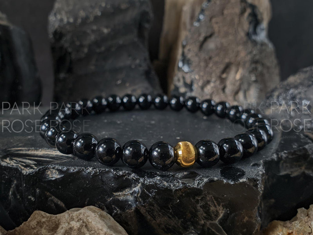 Bundle: Spinel & Moonstone Bracelet, 24K Solid Gold Cat Eye Bead (6/8mm)