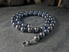 Blue Hematite Titanium Necklace: Grade 2 Titanium (10mm)