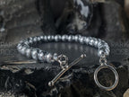 Gibeon Meteorite Bracelet: Sterling Silver Toggle Clasp (6mm)