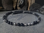 Uruguay Black Onyx, Titanium, Meteorite, Hematite Necklace (10mm)