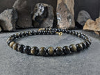 7A Gold Obsidian Gemstone Necklace: Obsidian Jewelry (10mm)