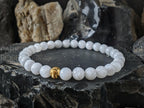 24K Solid Gold Cat Eye Bead Bracelet: Sri Lanka Moonstone (6/8/10mm)