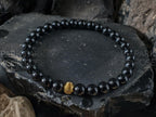 Natural Spinel Bracelet: 24K Solid Gold Cat Eye Bead, (6/8mm)
