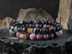 Bundle: Watermelon & Calico Tourmaline Bracelet Set (6mm)