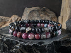 Bundle: Watermelon & Calico Tourmaline Bracelet Set (6mm)