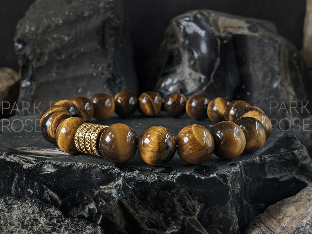 Set of 3 Triple Protection Bracelet Stack: Shungite, Terahertz, Tiger's Eye