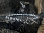 Gibeon Meteorite Bracelet: Sterling Silver Toggle Clasp (6mm)