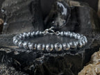 Gibeon Meteorite Bracelet: Sterling Silver Toggle Clasp (6mm)