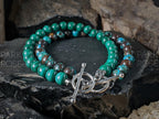 Congo Malachite Bracelet - 925 Sterling Silver Toggle Clasp (6mm)