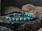 Peru Brown Chrysocolla Turquoise Bracelet - 925 Sterling Silver Toggle Clasp (6mm)