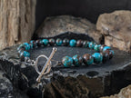 Peru Brown Chrysocolla Turquoise Bracelet - 925 Sterling Silver Toggle Clasp (6mm)