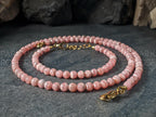 Bundle: Argentinian Rhodochrosite Necklace Bracelet Set (5mm)
