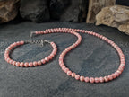 Bundle: Argentinian Rhodochrosite Necklace Bracelet Set (5mm)