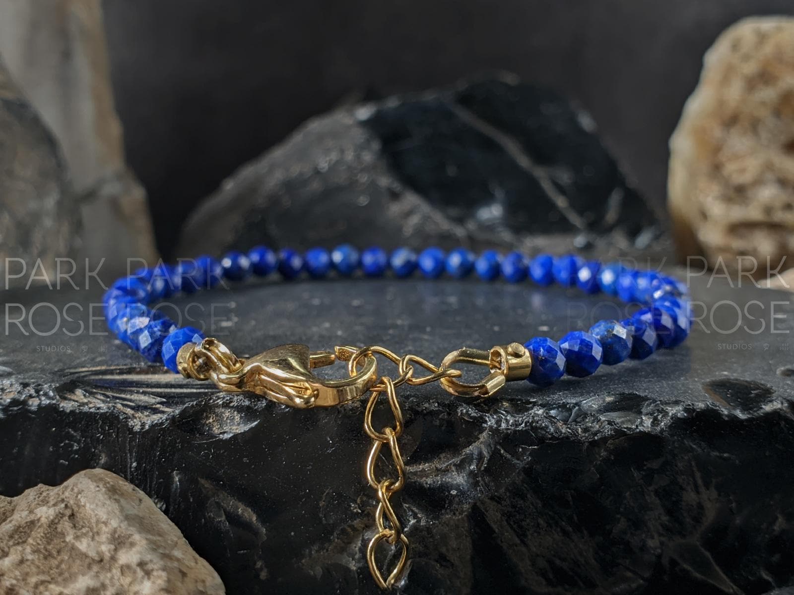 Dainty Faceted Lapis Lazuli Bracelet / Anklet (4mm)