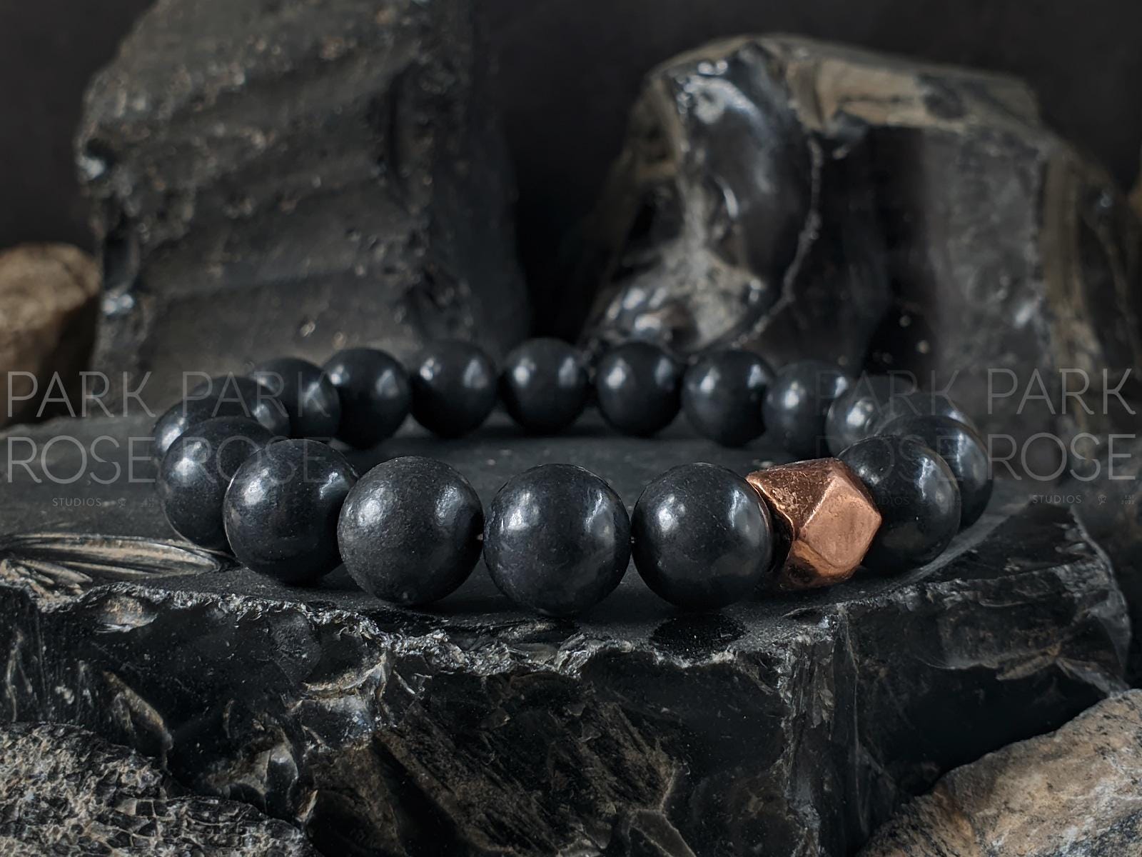 Shungite Copper Terahertz Bracelet Stack, Set of 2 (10mm)