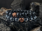 Shungite Copper Terahertz Bracelet Stack, Set of 2 (10mm)