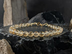 Natural Unheated Brazil Citrine Bracelet: Stainless Steel Clasp, Solar Plexus Chakra (6mm)