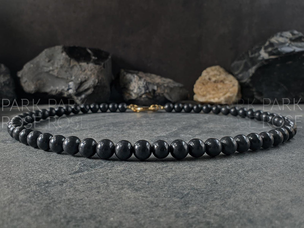 Russian Shungite Carabiner Necklace (8mm)