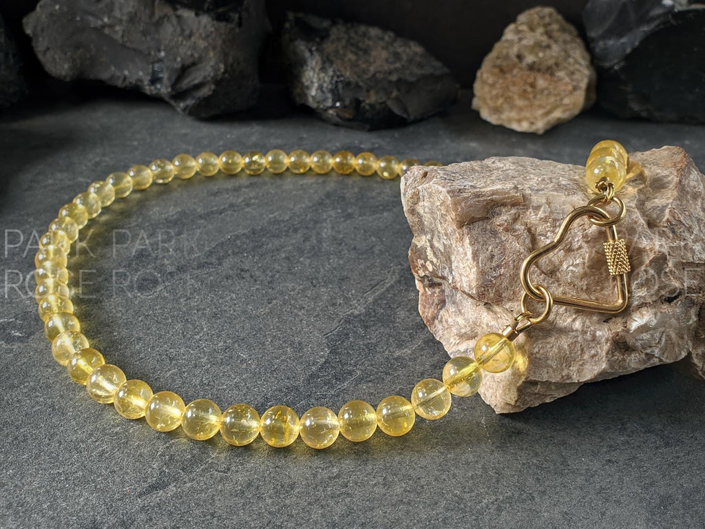 Natural Brazil Citrine Carabiner Necklace