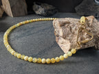 Natural Australian Yellow Opal Carabiner Necklace (6mm)