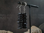 Natural Shungite Chip Earrings: Stainless Steel