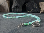Dainty Faceted Australia Chrysoprase Carabiner Necklace (4mm)