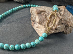 Peruvian Chrysocolla Turquoise Carabiner Necklace (8mm)