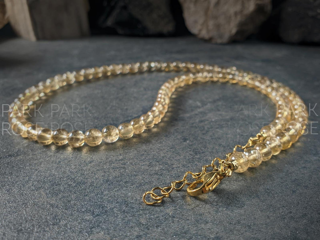 AAA Unheated Brazil Citrine Necklace (6mm)