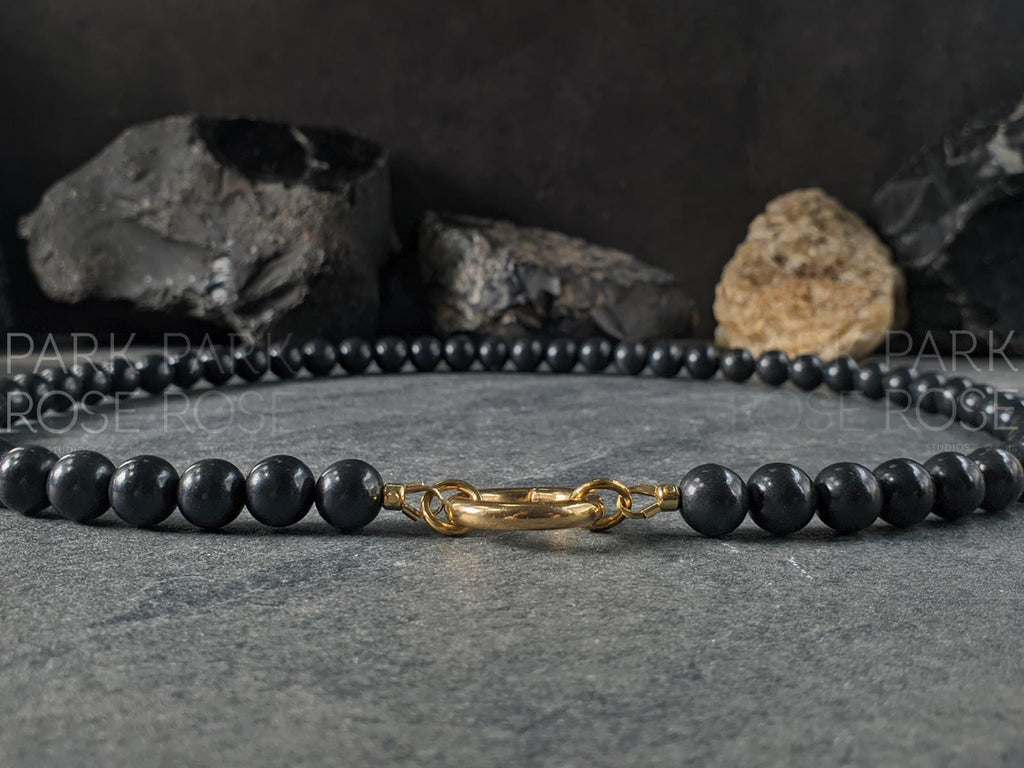 Russian Shungite Carabiner Necklace (8mm)