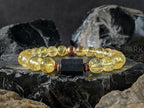 Brazil Citrine, Copper & Africa Shungite Nugget Bracelet, Solar Plexus Chakra