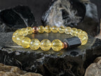 Brazil Citrine, Copper & Africa Shungite Nugget Bracelet, Solar Plexus Chakra