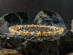 AAA Unheated Brazil Citrine Bracelet: 24K Gold Cat Eye Bead (6mm)