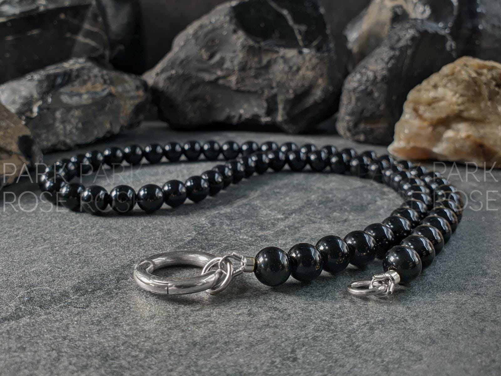 Uruguay Onyx Ankh Carabiner Necklace