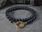 Uruguay Onyx Carabiner Necklace (8mm)