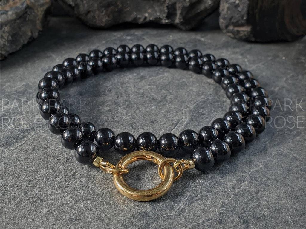 Uruguay Onyx Ankh Carabiner Necklace