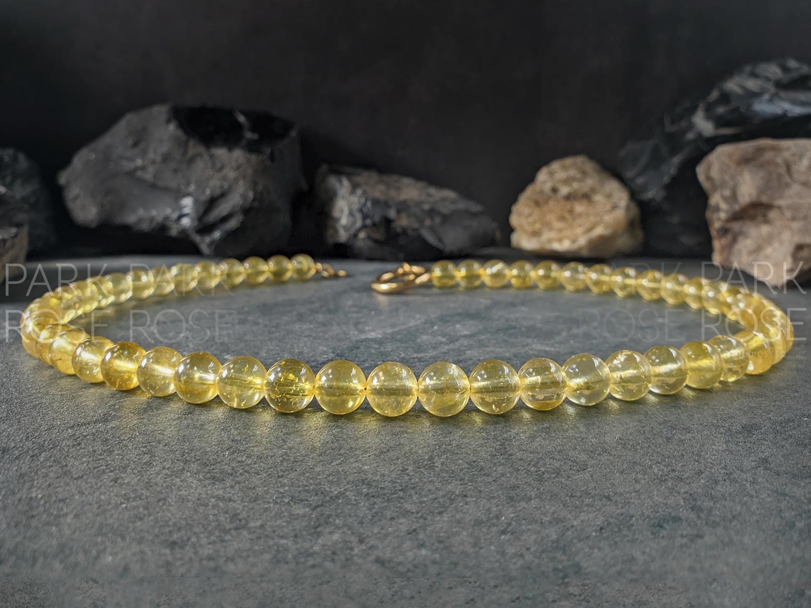 Natural Brazil Citrine Carabiner Necklace