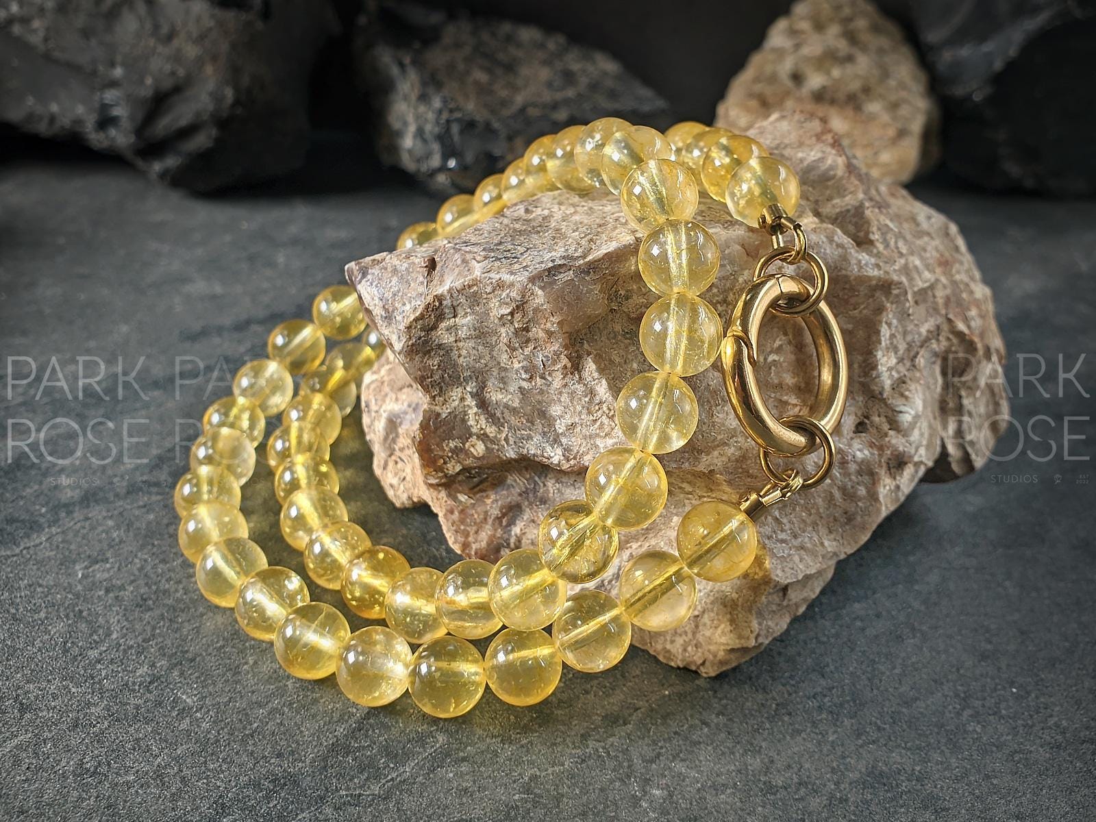 Natural Brazil Citrine Carabiner Necklace