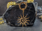 Sunburst Caribiner Necklace, Citrine or Amethyst, Sun Pendant