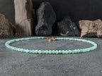 Dainty Faceted Australia Chrysoprase Carabiner Necklace (4mm)
