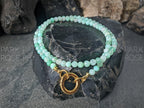 Dainty Faceted Australia Chrysoprase Carabiner Necklace (4mm)