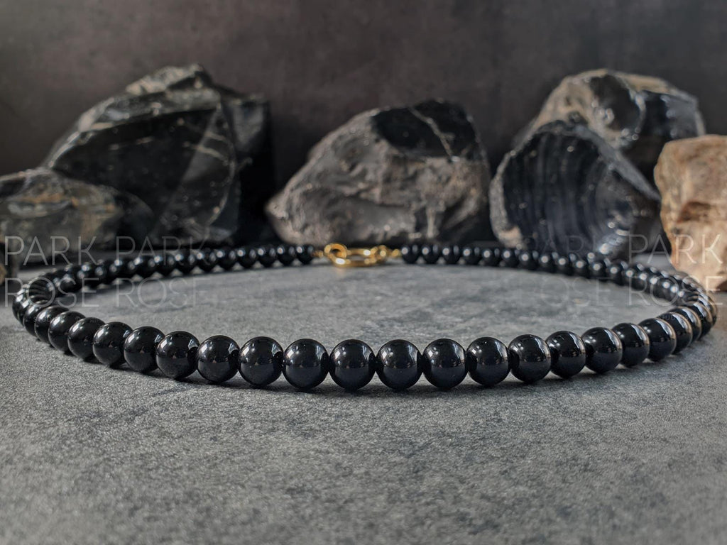 Uruguay Onyx Carabiner Necklace (8mm)