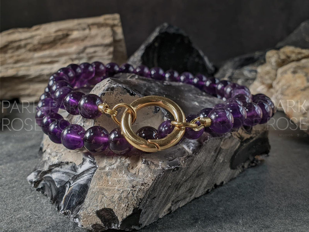 Brazil Dark Amethyst Carabiner Necklace