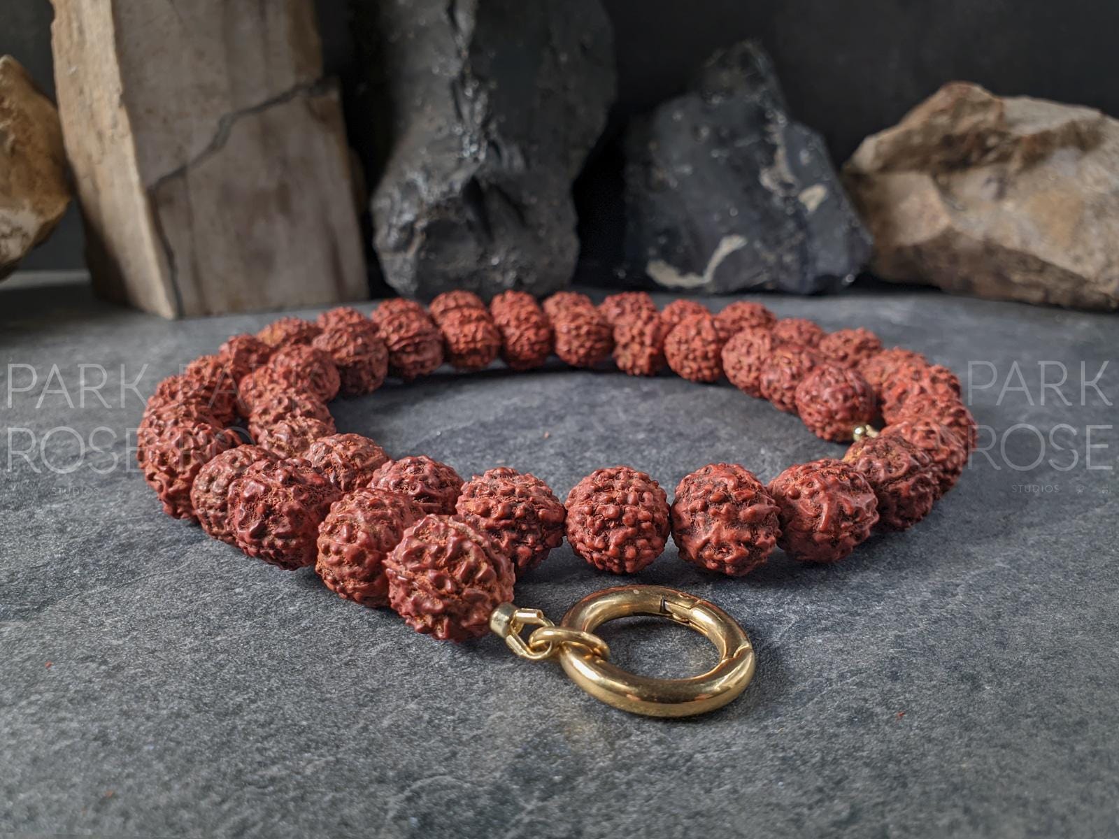 Nepal Rudraksha Natural Seed Prayer Bead Necklace (12mm)